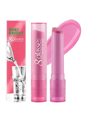 Pink lip balm with packaging labeled '8 glasses' on a white background