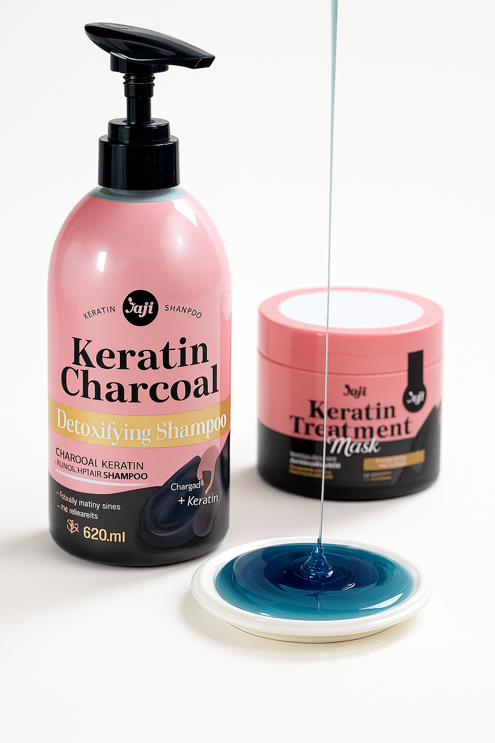 Joji Secret Young | Keratin Charcoal Detoxifying Shampoo 620ml + Treatment Mask 300g Joji Secret Young