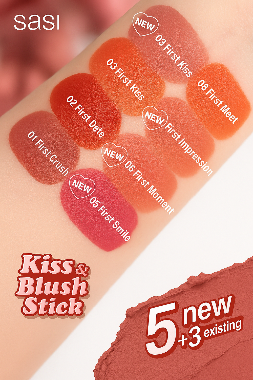 Sasi | Kiss & Blush Stick 4g Sasi