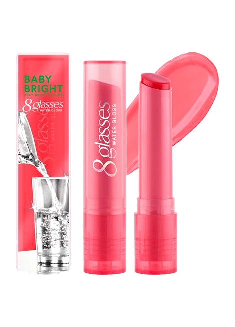 Pink lipstick with packaging on a white background