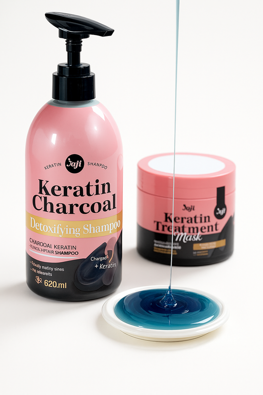 Joji Secret Young | Keratin Charcoal Detoxifying Shampoo 620ml + Treatment Mask 300g