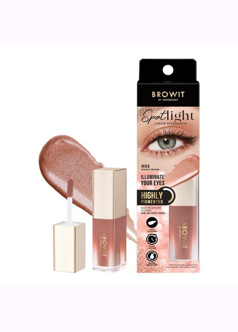 Eyeshadow palette with applicator and packaging on a white background