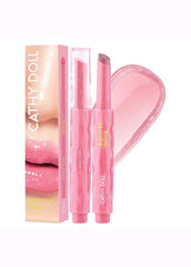 Cathy Doll lip product set with lip gloss and applicator on a white background