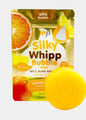 Silky Whipp Bubble soap with packaging featuring orange and lemon graphics on a white background.