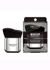 Makeup brush with packaging labeled 'Browit' on a white background