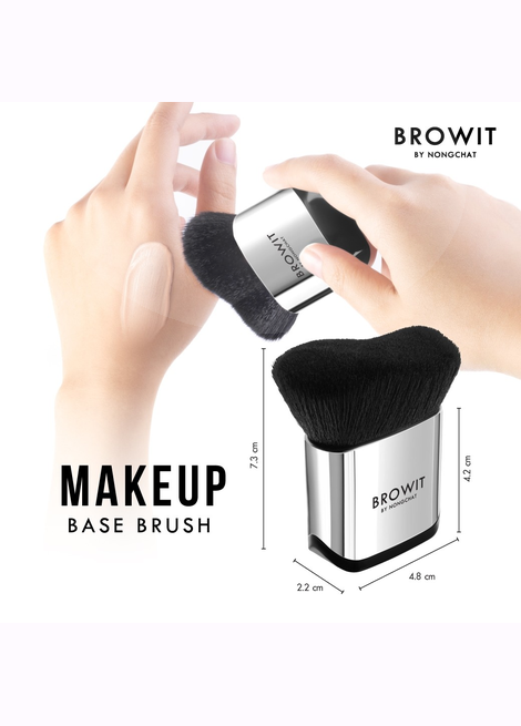 Makeup base brush with dimensions and 'BROWIT' branding on a white background