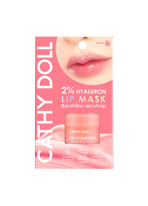 Cathy Doll 2% Hyaluron Lip Mask packaging on a white background