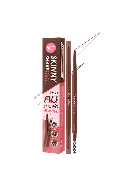 Cathy Doll Skinny Sharp Brow Pencil with packaging on a white background